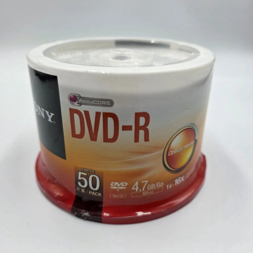 Sony 50DMR47SP AccuCORE DVD-R 4.7GB 120min 16x Blank Media 50 Pack Spindle New